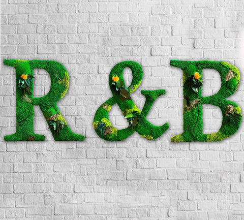 moss logo, moss logo wall, moss logo UK, moss letter, moss walls for sale, green wall logo