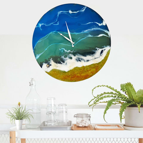 seascape wall clock, resin wall clock, beach theme wall clock